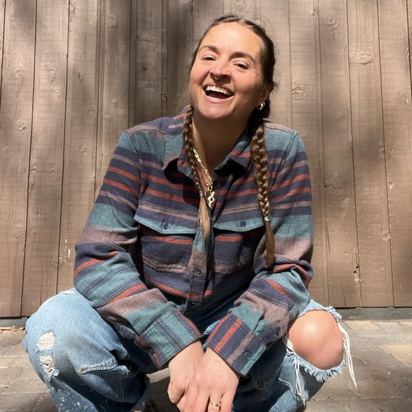 United By Blue Striped Flannel Button Down Shirt Size M - Picture 5 of 8